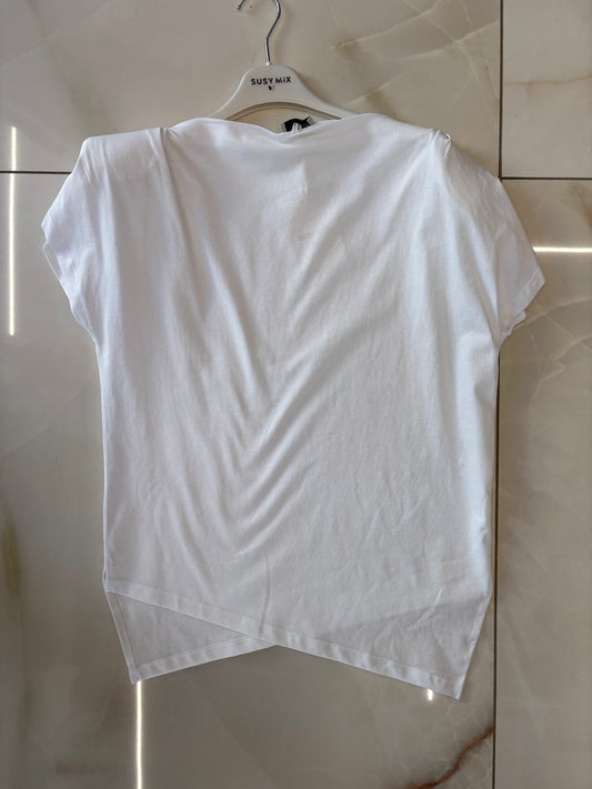 Susy mix - Tshirt asimmetrica - Bianca