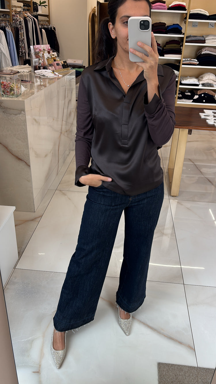 DANIEL E MAYER - MAGLIA CAMICIA SETA - LIQUIRIZA