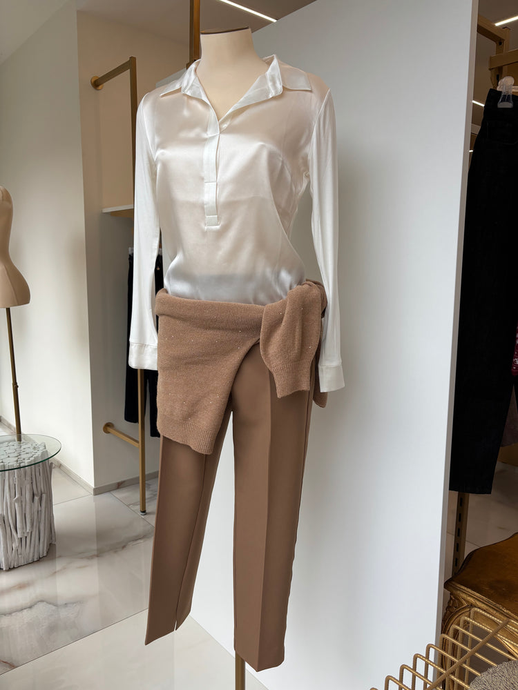 DANIEL E MAYER - MAGLIA CAMICIA SETA - BIANCA