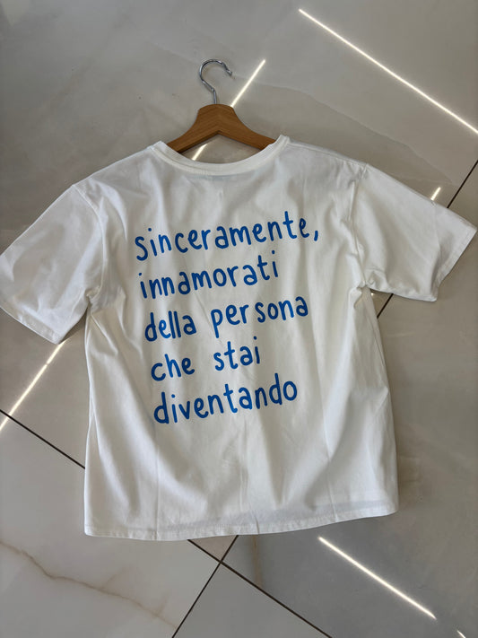 Susy mix - Tshirt " sinceramente " - Bianca