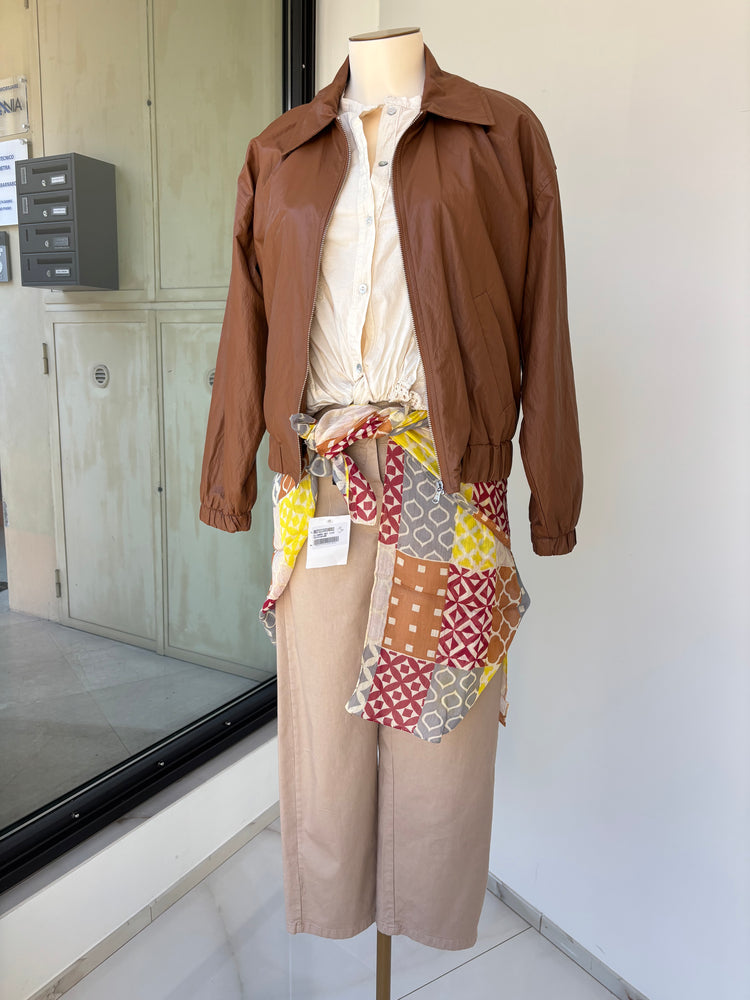 Susy mix - Giubbino zip ecopelle - marrone