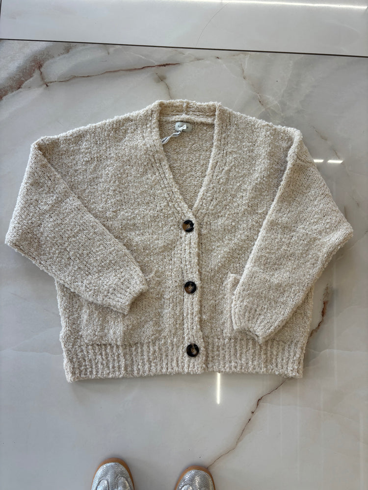 SUSY MIX - CARDIGAN BOUCLE - PANNA