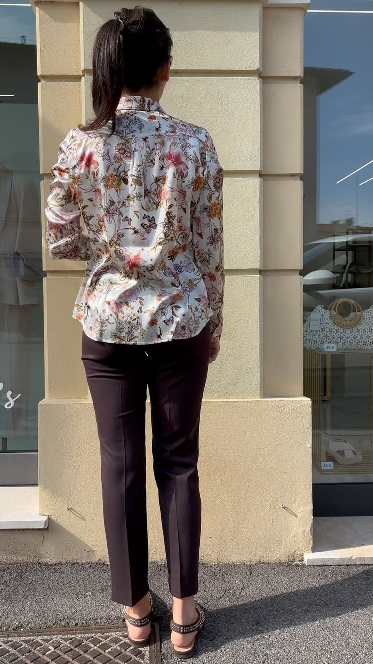 Daniel e Mayer - camicia in seta - fantasia fiori