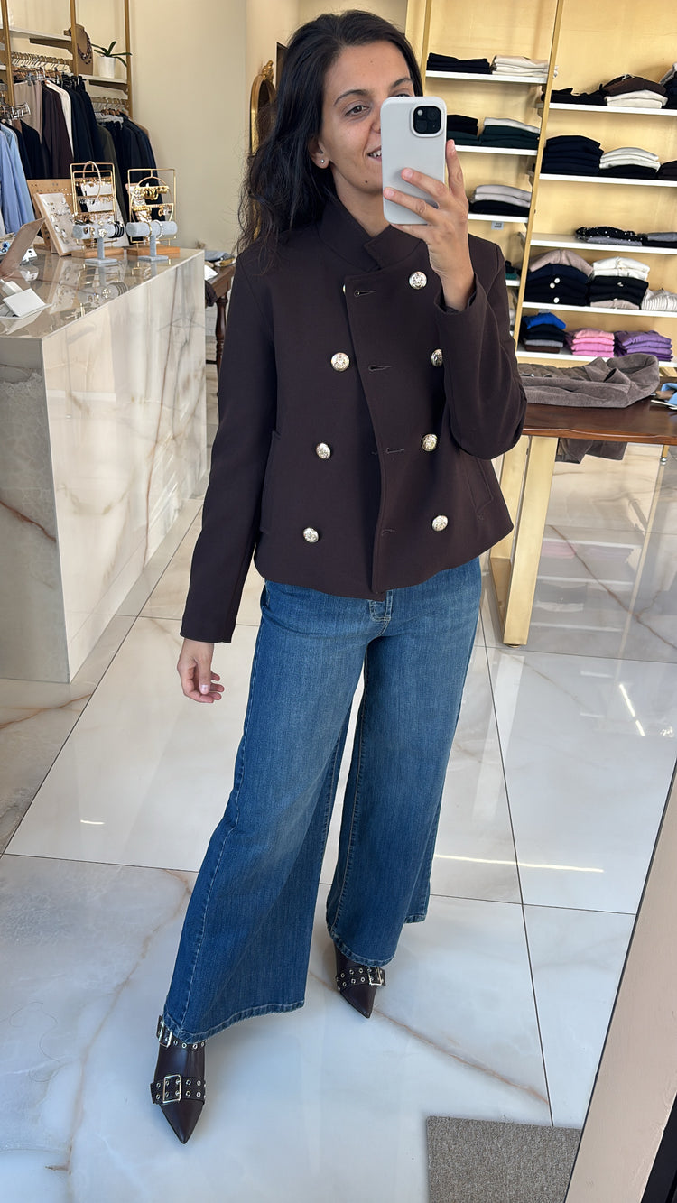 SUSY MIX - CAPPOTTO BOTTONI ORO - MORO