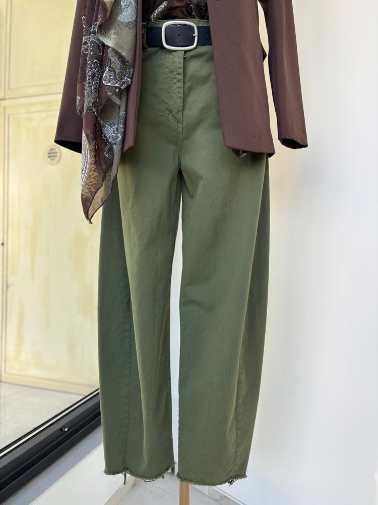 SOUVENIR - PANTALONE OVETTO CON CINTURA - VERDE