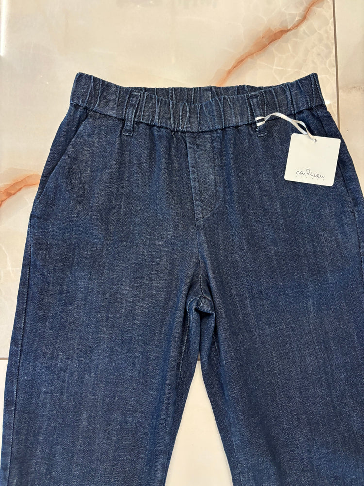 CARMEN - JEANS DRITTO CON COULISSE - BLU DENIM