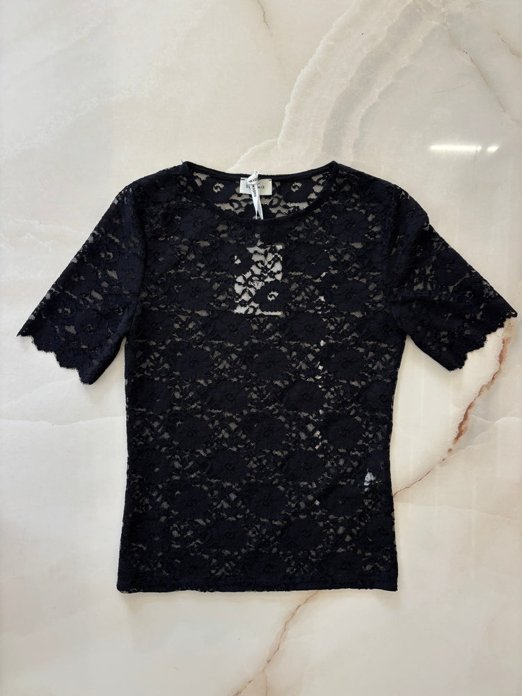SUSY MIX - SOTTOGIACCA IN PIZZO MANICA CORTA - NERA