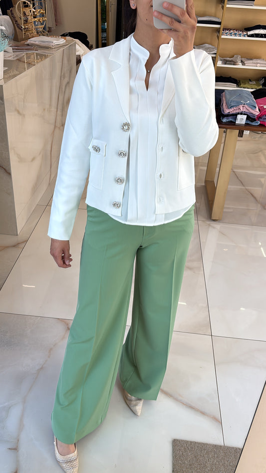 DANIEL & MAYER - GIACCHINA IN MAGLIA BIJOUX - BIANCO
