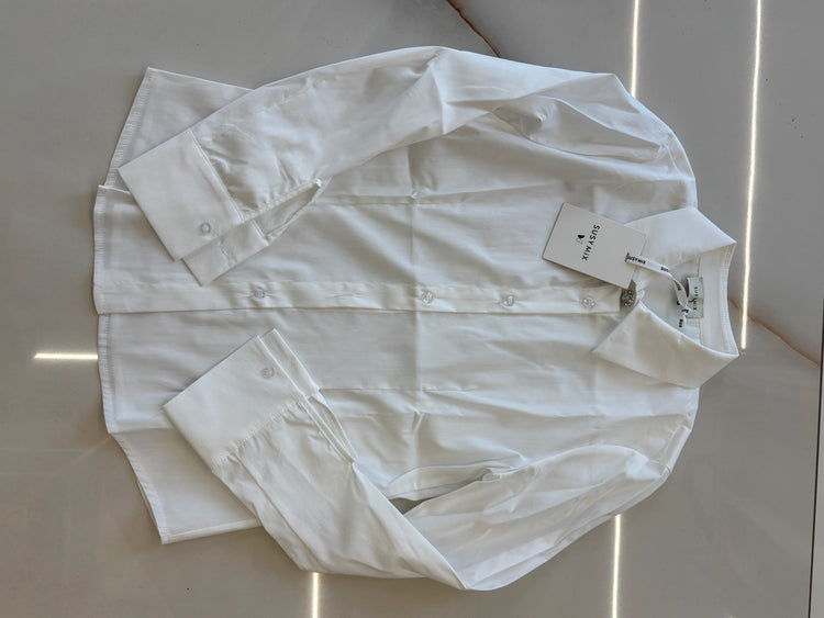 Susy mix - Camicia bottone gioiello  - latte