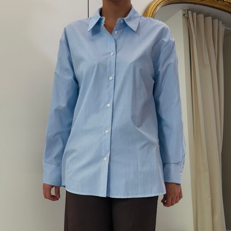TENSIONE IN - CAMICIA RIGHE BASICA - AZZURRA
