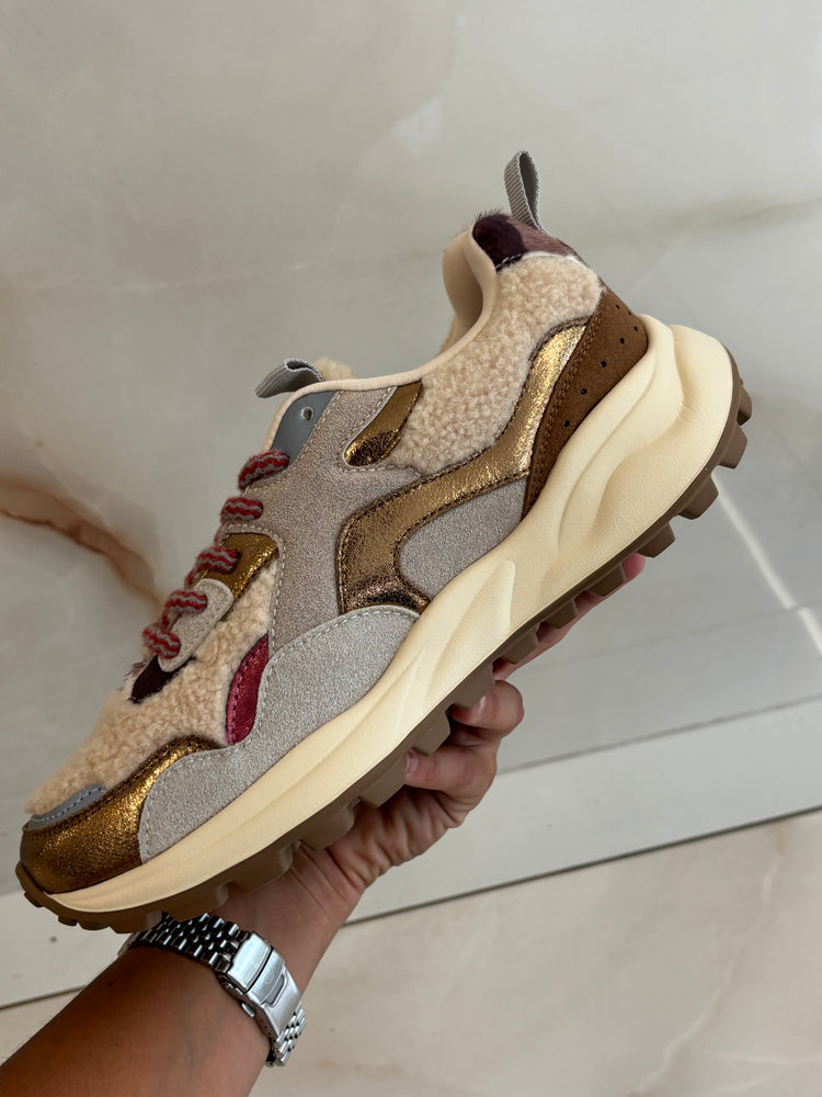 SNEAKERS - BEIGE / ORO