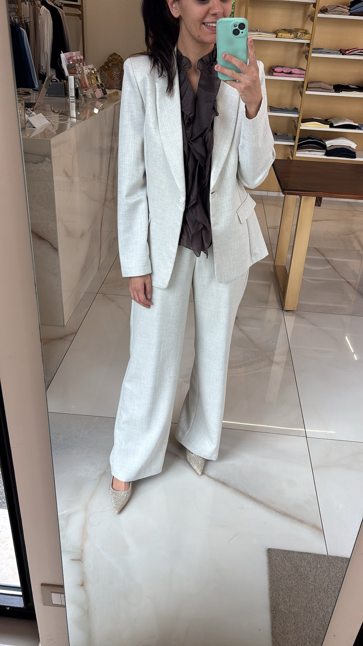 CARMEN - TAILLEUR TRAMA - PANTALONE PANNA