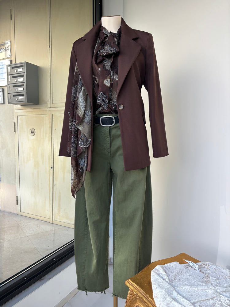 SOUVENIR - PANTALONE OVETTO CON CINTURA - VERDE