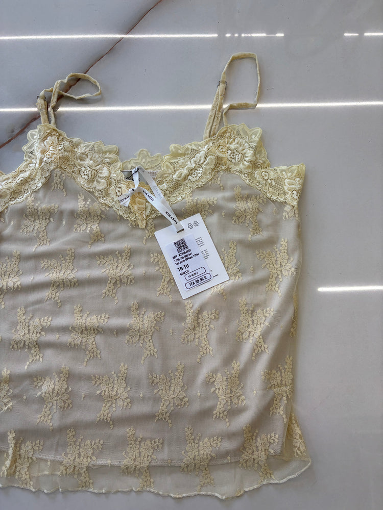 Susy mix - top pizzo - giallo