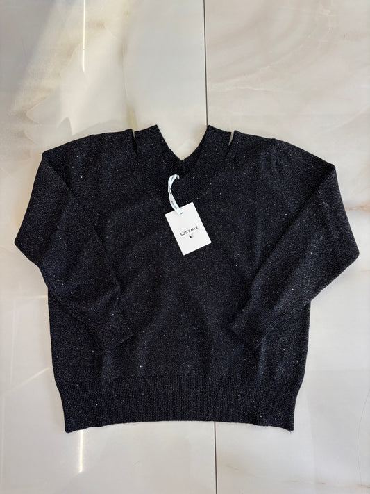 SUSY MIX - MAGLIA CUT OUT - NERO