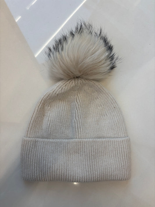 BERRETTA CON RISVOLTO E PON PON - DARCY - BEIGE