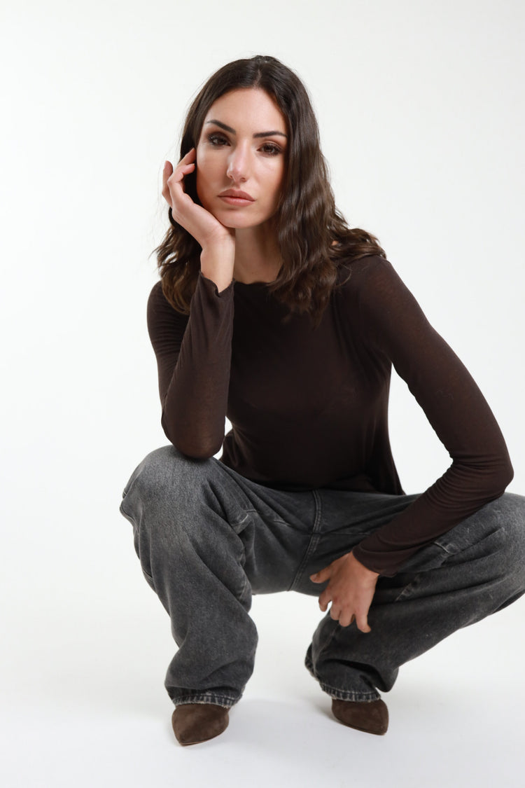 SUSY MIX - MAGLIA CASHMIRINA - CHOCO