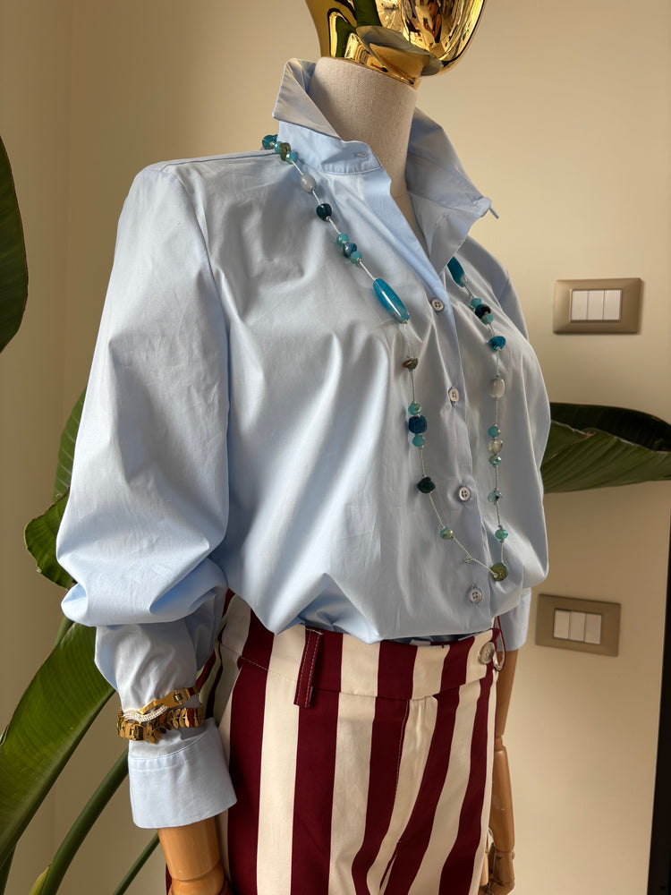 DANIEL & MAYER - CAMICIA IN COTONE BASICA - AZZURRA