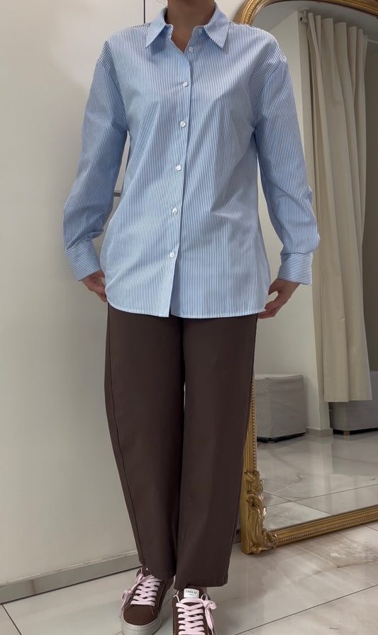 TENSIONE IN - CAMICIA RIGHE BASICA - AZZURRA