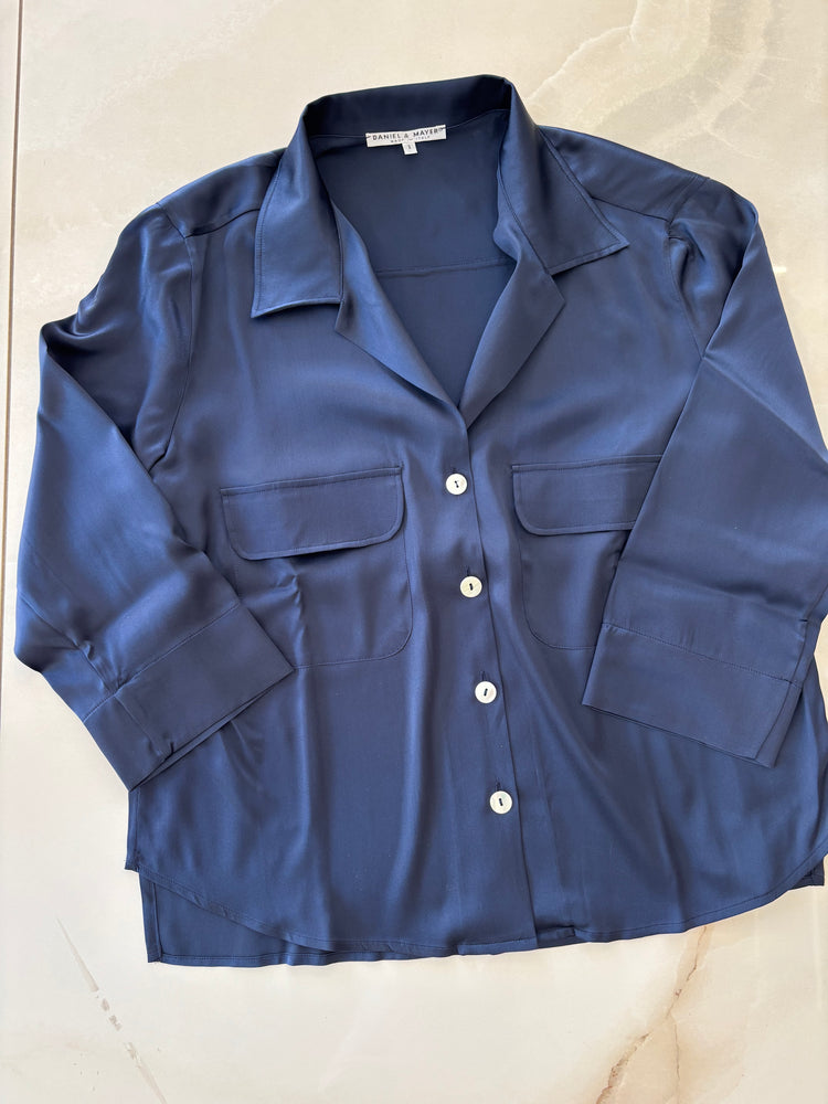 Daniel e Mayer - camicia in seta taschini - blu (Copia)