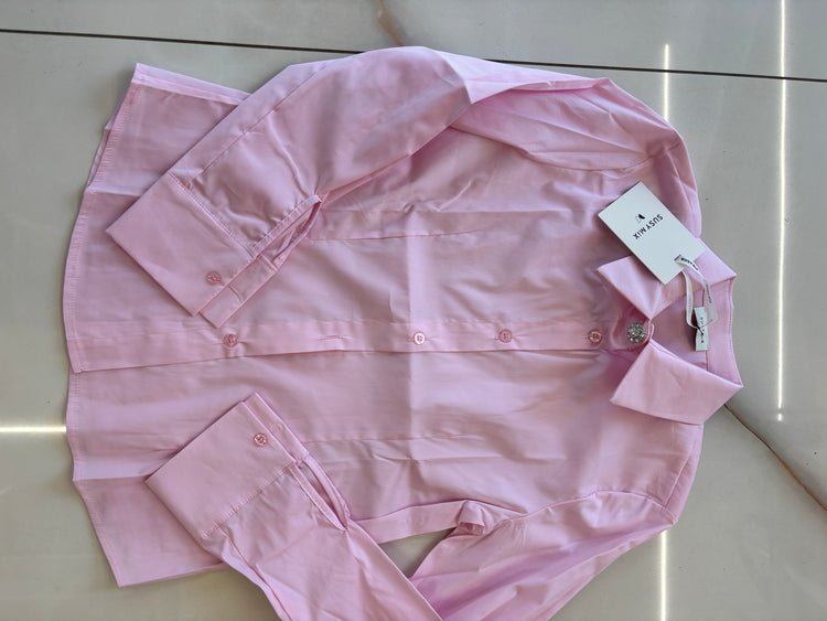Susy mix - Camicia bottone gioiello  - rosa