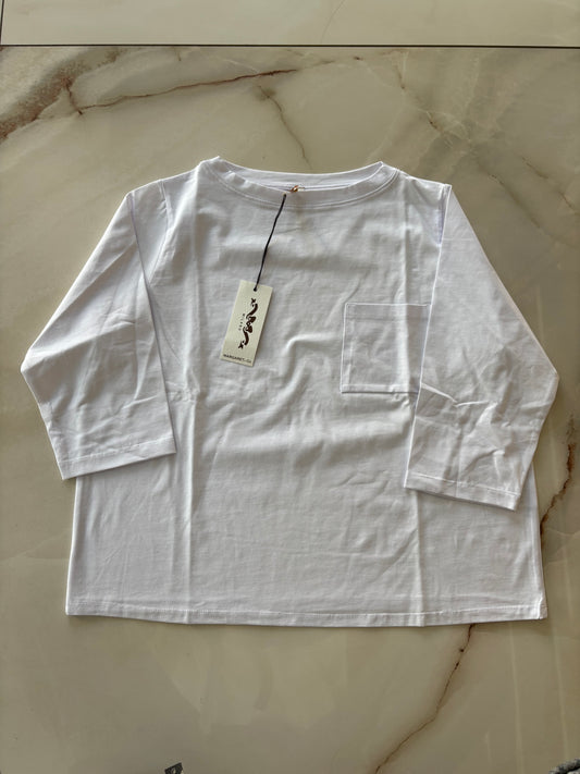 Margaret - Maglia Barchetta taschino- Bianco Ottico - tg XXL