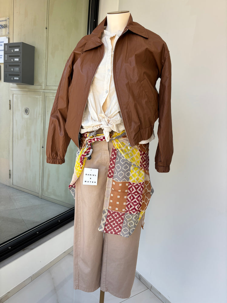 Susy mix - Giubbino zip ecopelle - marrone