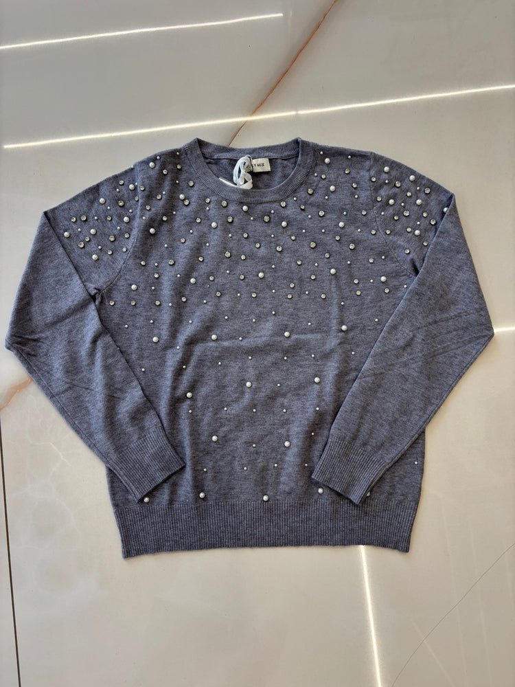SUSY MIX - MAGLIA STRASS - GRIGIA