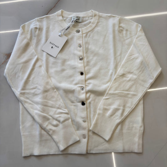 SUSY MIX - CARDIGAN COREANA GIOIELLO - PANNA