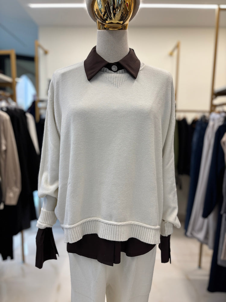 SUSY MIX - CAMICIA BOTTONE - MORO