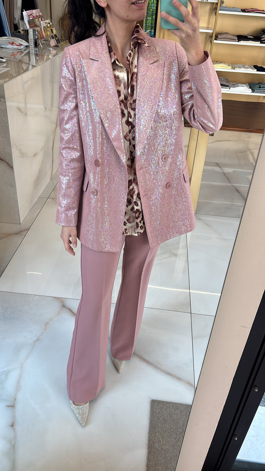 CARMEN - TAILLEUR LAME' - PANTALONE ROSA