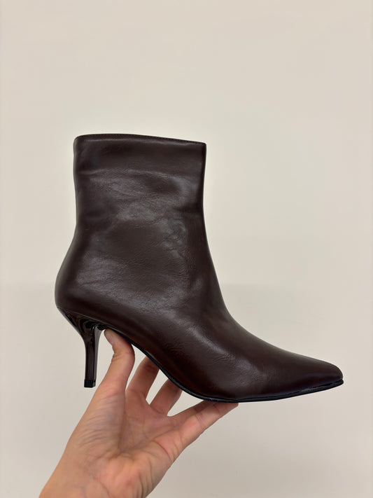 STIVALETTO TACCO 4 CM - ECOPELLE - MARRONE