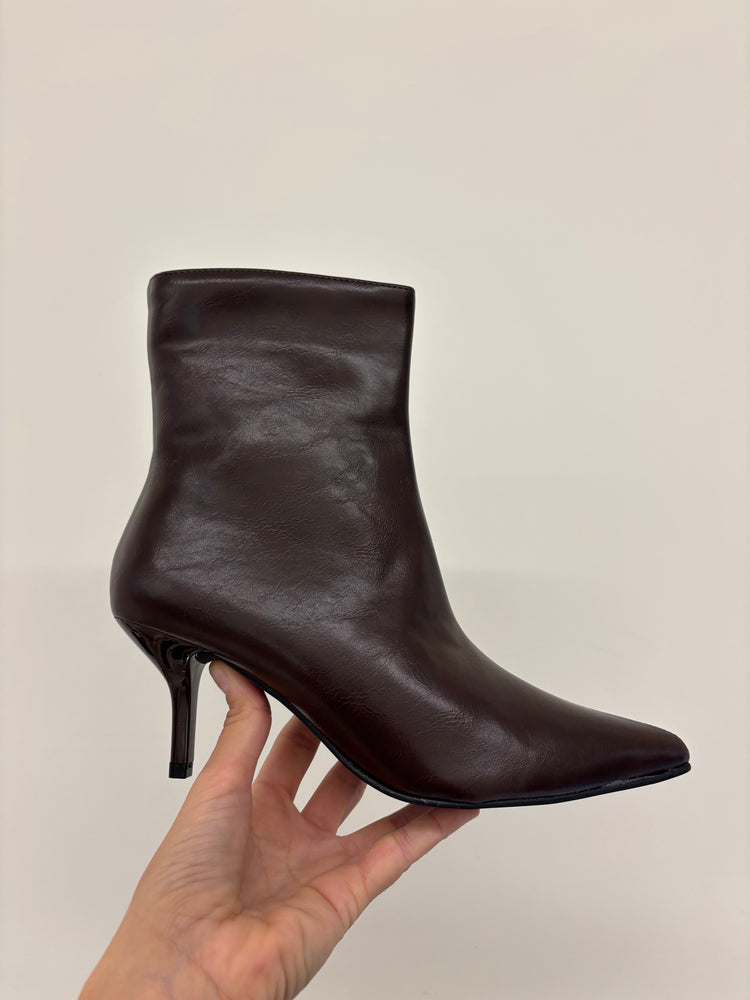 STIVALETTO TACCO 4 CM - ECOPELLE - MARRONE