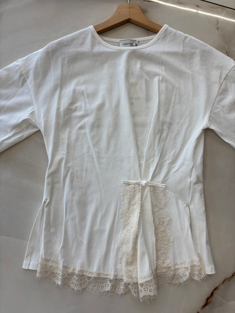 SUSY MIX - T SHIRT PIZZO - BIANCA