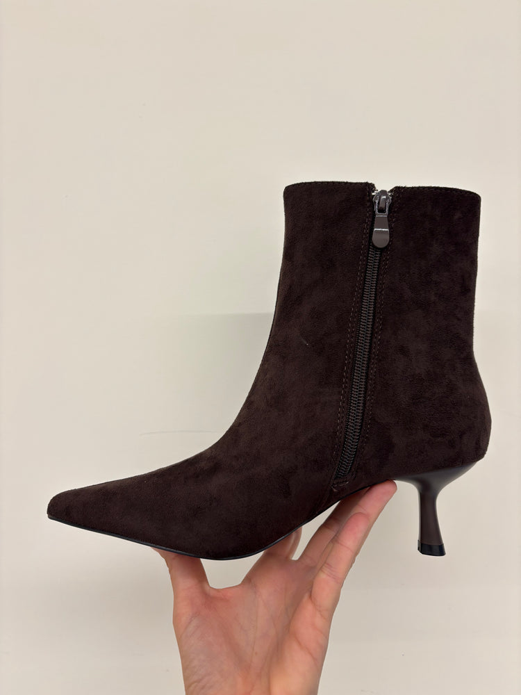 STIVALETTO TACCO 4 CM - ECOCAMOSCIO - MARRONE