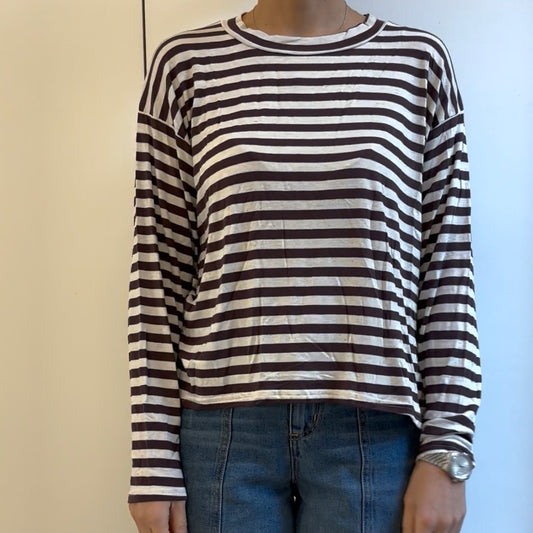 SUSY MIX - MAGLIA RIGATA - MORO