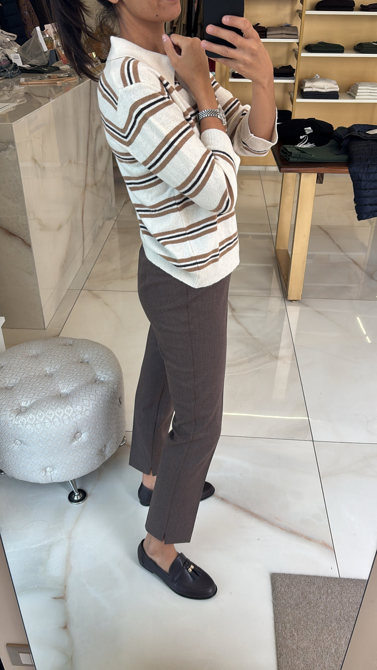 DANIEL & MAYER - PANTALONE BASICO cod. CAMERON PE2026 - CHOCO MELANGE