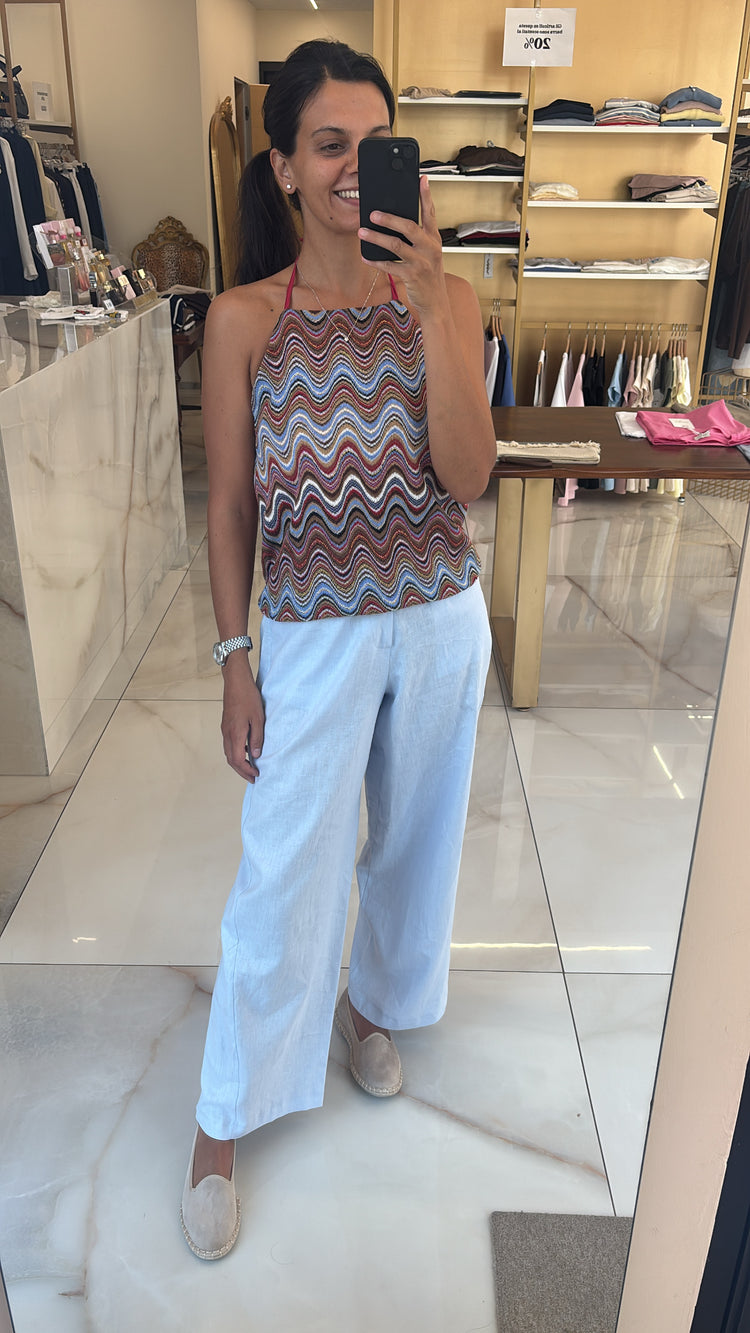 SUSY MIX - Pantalone Barrel  - CELESTE