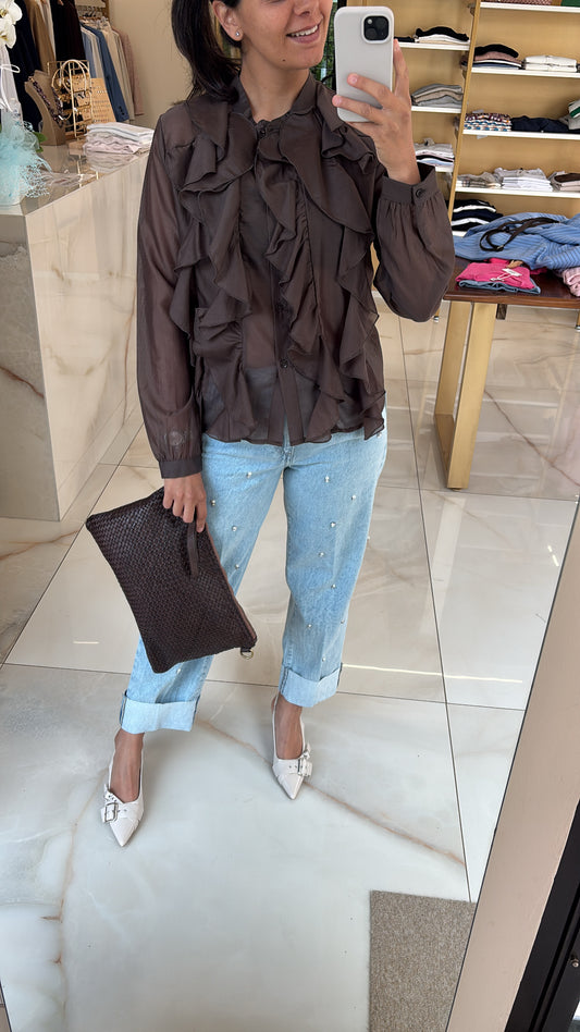 HAVEONE - JEANS MANDY CON APPLICAZIONE - CHIARO