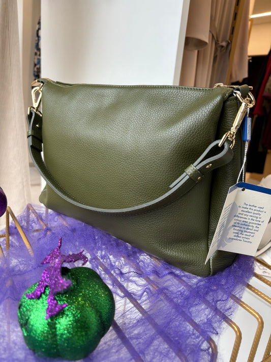 IDILLI'S - BORSA A SPALLA - VERDE MILITARE