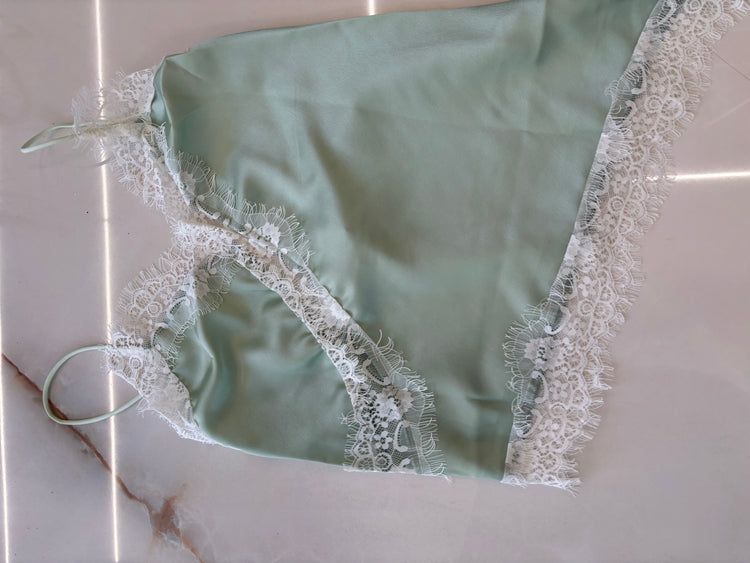 Susy mix - canotta pizzo - verde menta