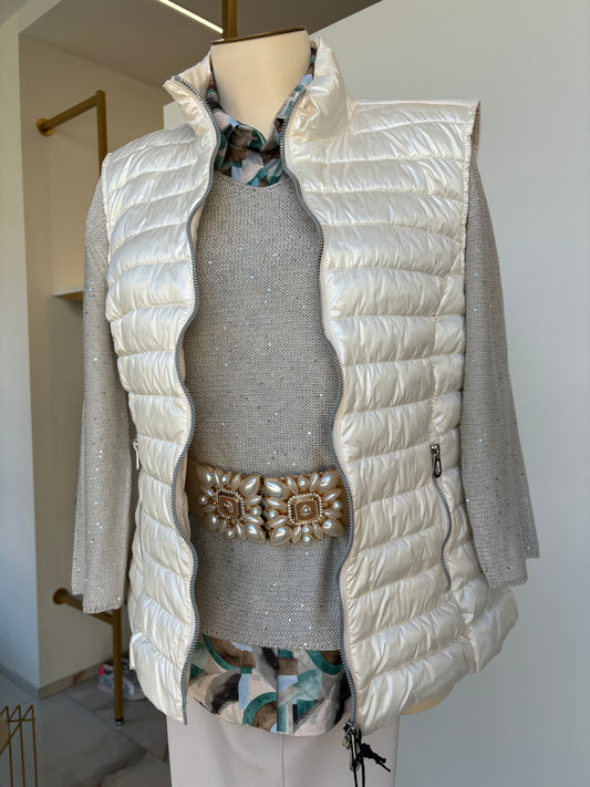 DANIEL & MAYER - GIUBBINO SMANICATO - BIANCO PERLA