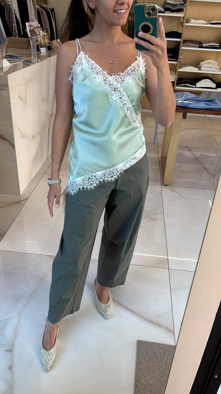DANIEL & MAYER - PANTALONE OVETTO SUPER LEGGERO - VERDE