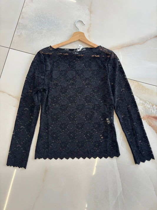 SUSY MIX - MAGLIA PIZZO MANICA 3 / 4 - NERA