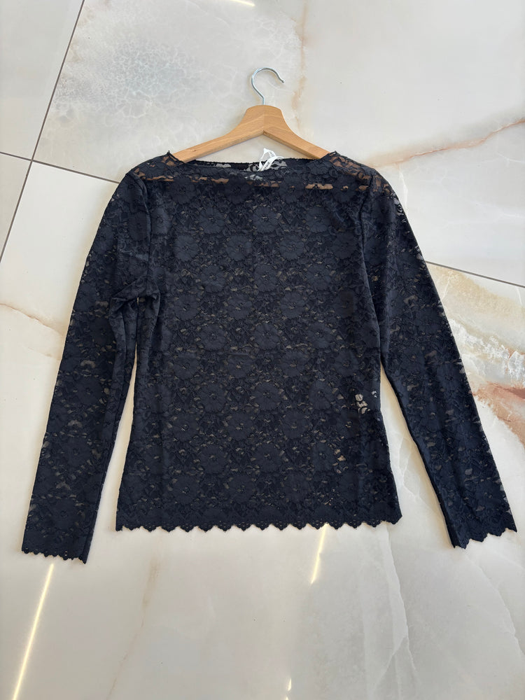 SUSY MIX - MAGLIA PIZZO MANICA 3 / 4 - NERA