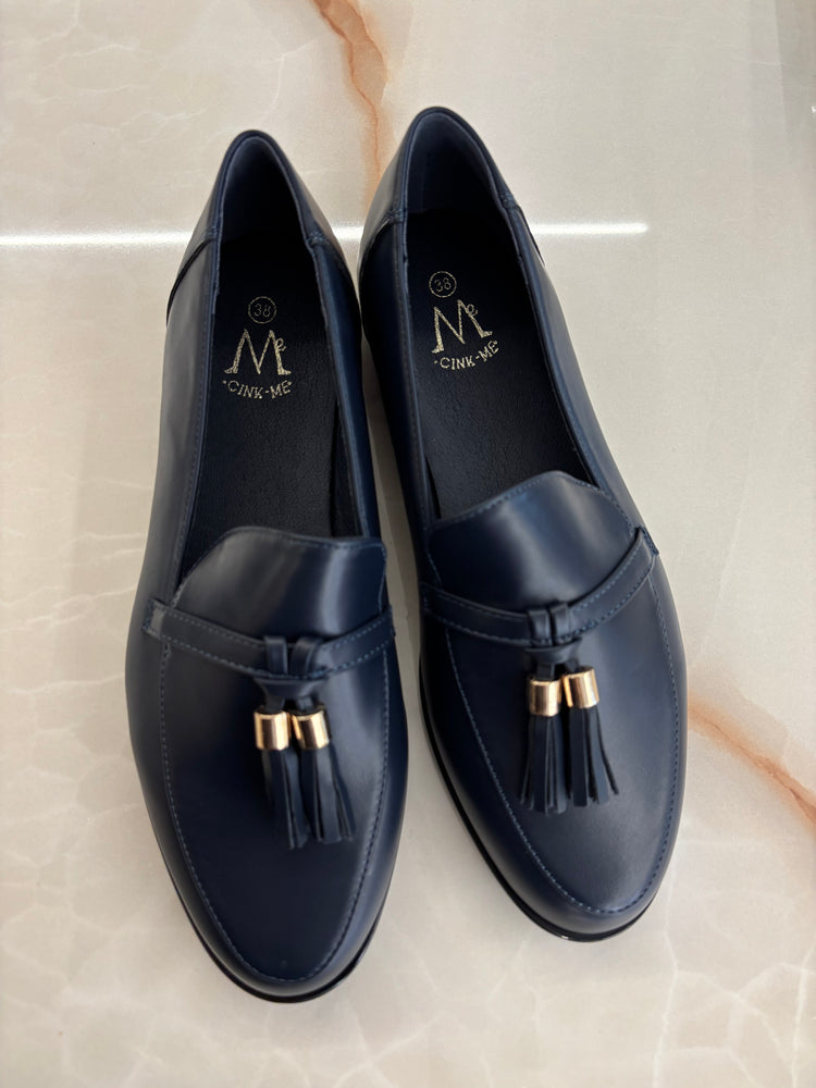 MOCASSINO ECOPELLE LISCIO - BLU