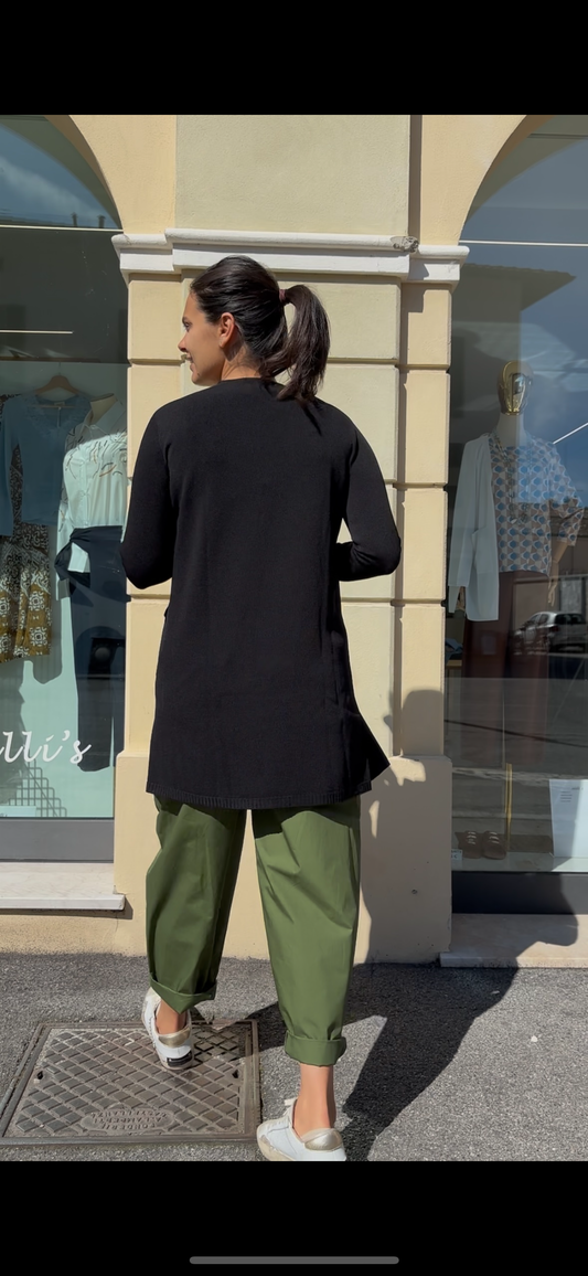 ANGELA DAVIS -  cardigan lungo - nero