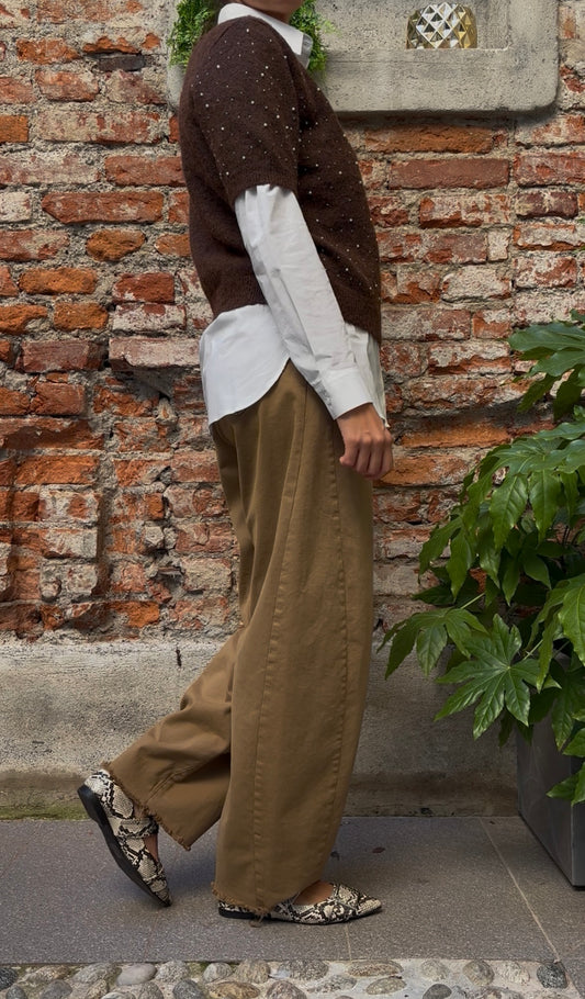 SOUVENIR - PANTALONE OVETTO CON CINTURA - LIQUIRIZIA