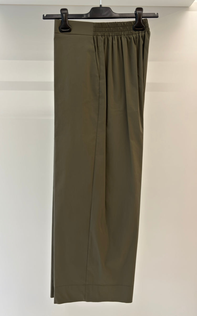 DANIEL & MAYER  - PANTALONE MORBIDO CON COULISSE - VERDE MILITARE