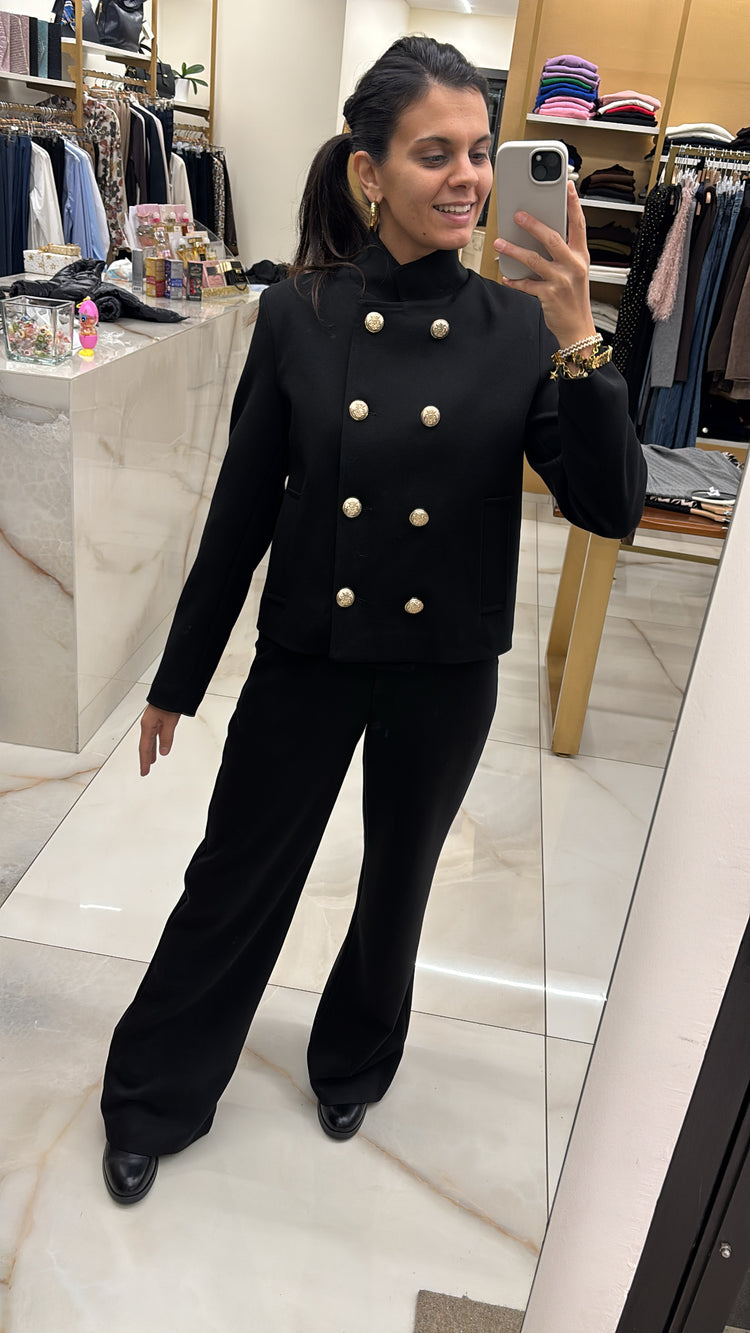 SUSY STAR - CAPPOTTO BOTTONI ORO - NERO